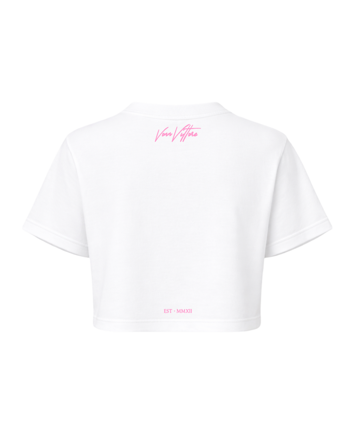 Vonn Vittore Vittore Pink Signature Crew Neck Crop Top