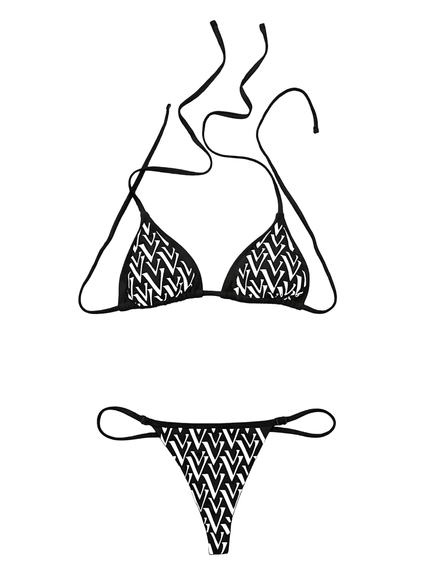 Vonn Vittore Reflective Monogram Bikini - Black