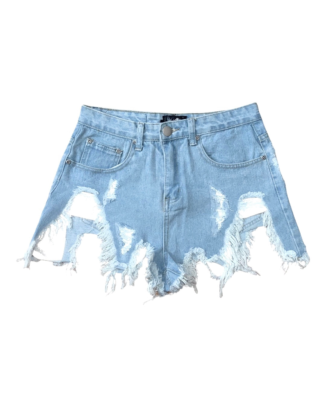Vonn Vittore Reflective Distressed Denim Shorts 1 Of 1