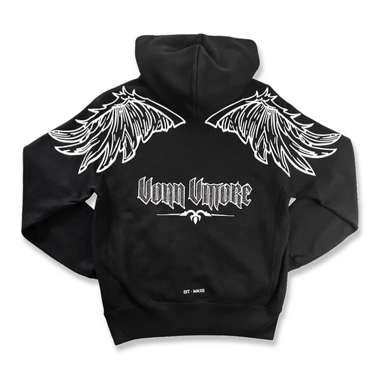 ANGEL WING HOODIE BLACK/SILVER REFLECTIVE